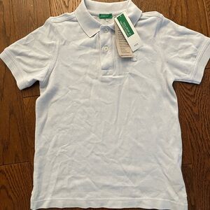 NWT United Colors of Benetton Boys Baby Blue Polo shirt - M 7/8